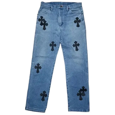  Blue Chrome Hearts Pants