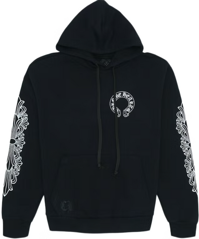 Chrome Hearts Horse Shoe Floral Hoodie Black
