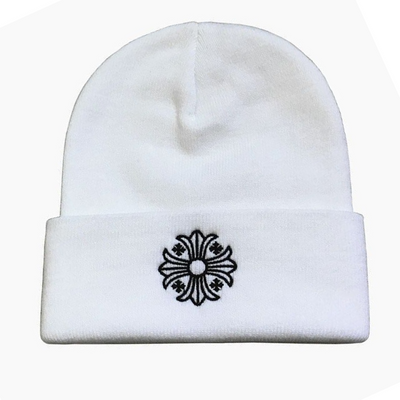  Chrome Hearts Beanie Cross – White