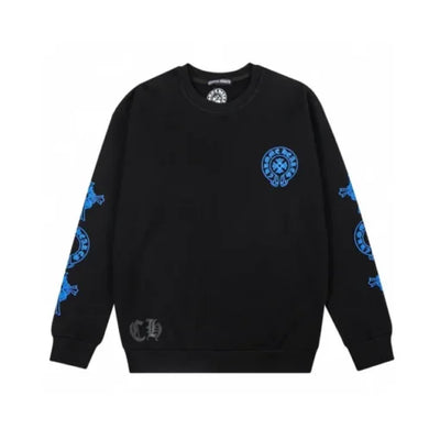 Chrome Hearts Blue Logo Black Sweatshirt
