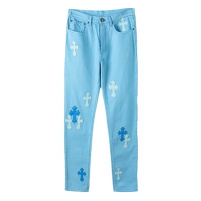 Chrome Hearts Denim Jeans Light Blue